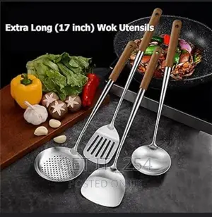 38cm Long Wooden Handle Serving Spoon Available In 4 Types
