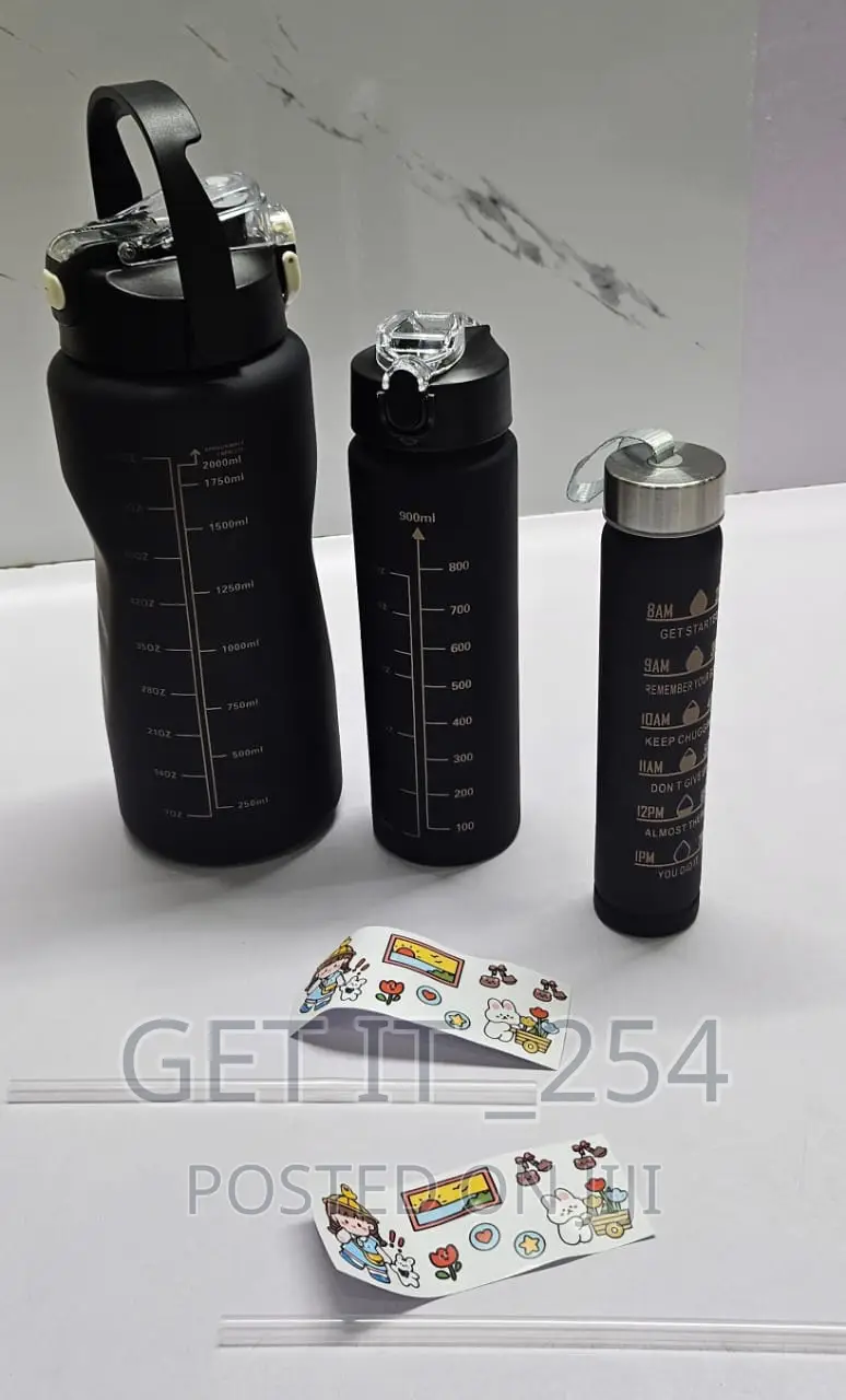 3in1 Motivation Water Bottle Capacity 2ltrs,800mls,300mls