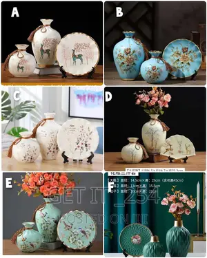 3pcs European Ceramic Flower Vase Living Room Decoration