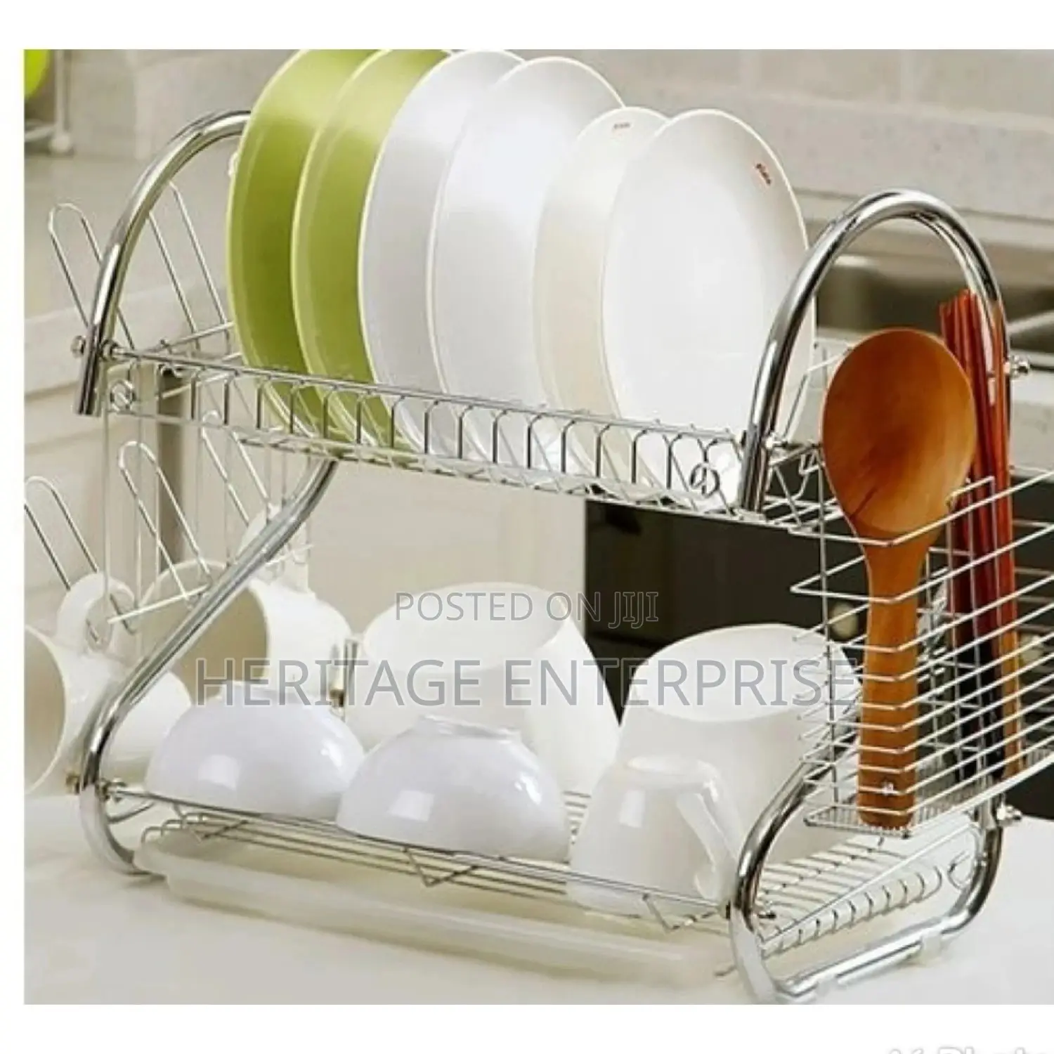 Dish Rack 2 Tier Stainless Steel.