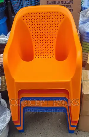 Orange Sky Plastic Chair With Arms.