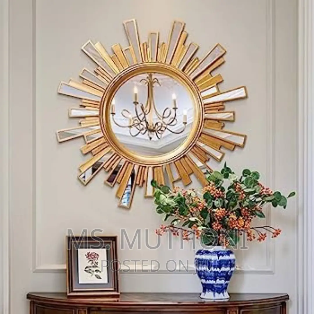 *25cm Sun Shape Gold or Silver Decor Mirror