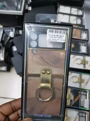 Marble With Ring Case for Samsung Galaxy Z Flip3 - Gold
