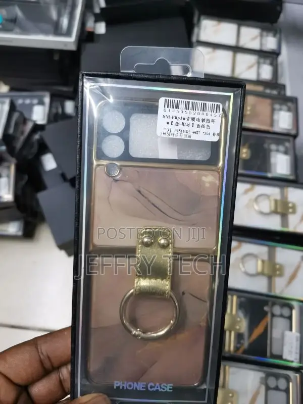 Marble With Ring Case for Samsung Galaxy Z Flip3 - Gold