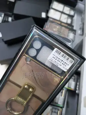 Marble With Ring Case for Samsung Galaxy Z Flip3 - Gold