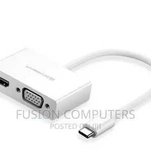 UGREEN USB USB-C to HDMI + VGA Converter – White – MM123