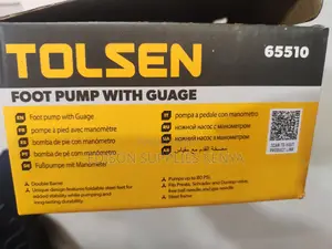 Foot Pump Tolsen Bike Pump + Gauge 80psi 2 Barrel Tire Ball Pressure