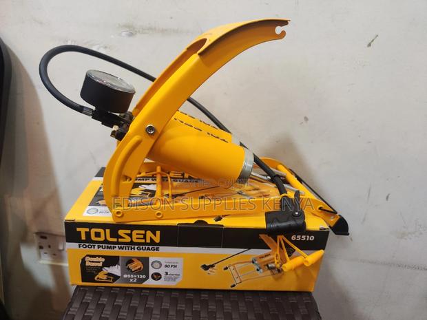Foot Pump Tolsen Foot Pump + Gauge 80psi Heavy Duty 2 Barrel - main view