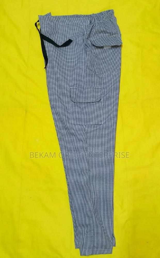 Professional Check Work Trouser With A Waist Drawstring - main view