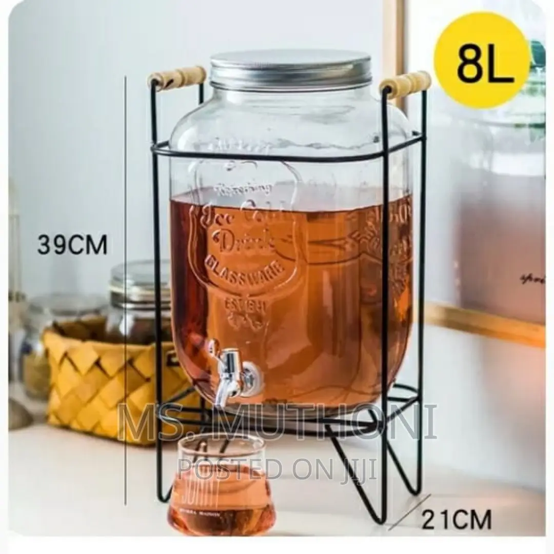 Large-Capacity Glass Jar Dispenser With Faucet*