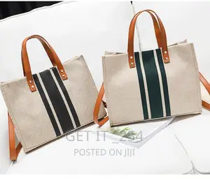 Vintage Stripped Tote Bag / Large Capacity Handbag