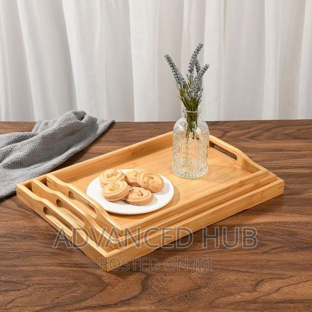 3pc Wooden Bamboo Tray - thumbnail 3
