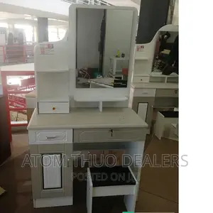 White Dressing Table With Fixed Mirror