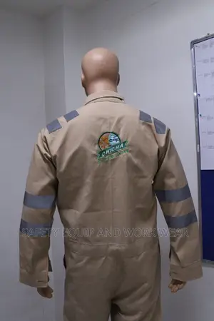 Beige Safety Reflective Overalls
