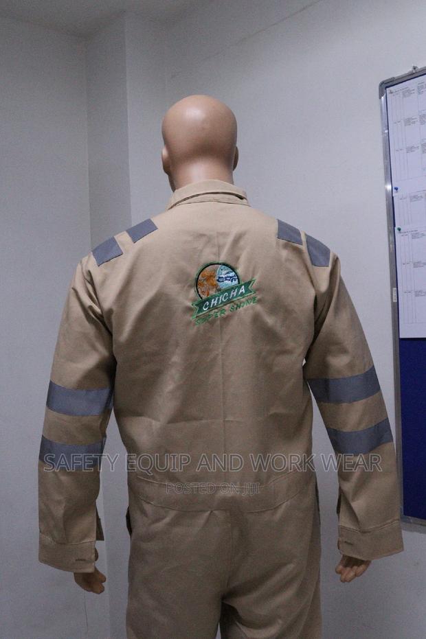 Beige Safety Reflective Overalls - thumbnail 3