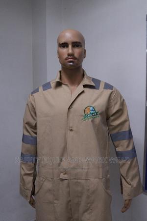 Beige Safety Reflective Overalls - thumbnail 2