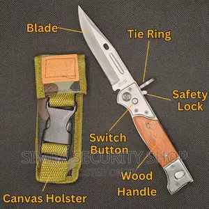 Foldable Pocket Knife Ak-47s CCCP Automatic Pen Pouch Steel