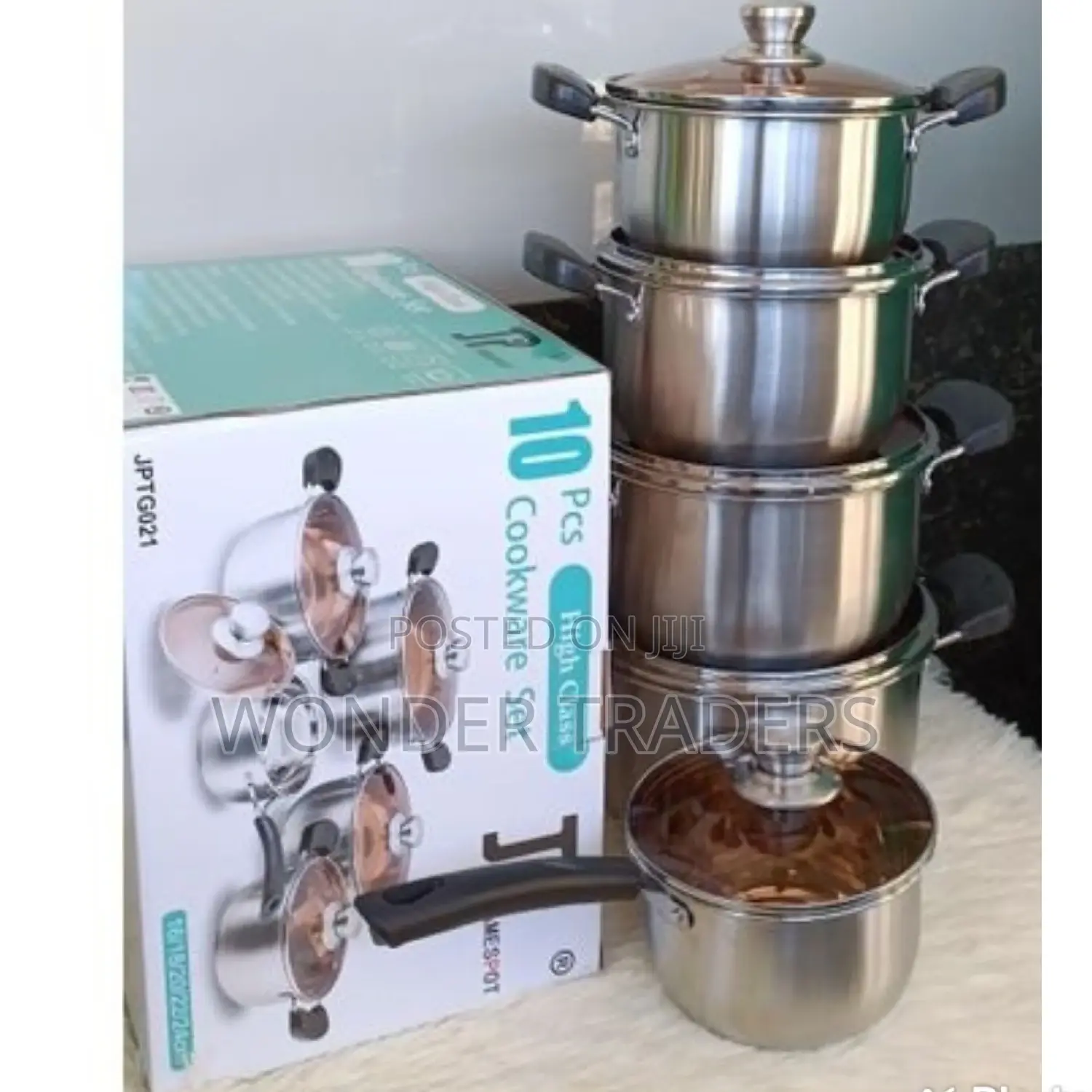 Jamesport Heavy Duty 10 PCS Stainless Cookware Set Sufuria