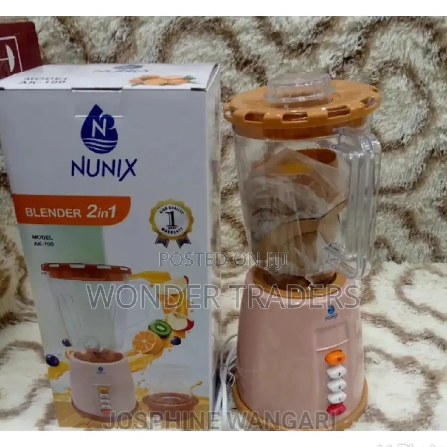 Nunix AK-100 - 2 in 1 Blender With Grinding Machine - 1.8L