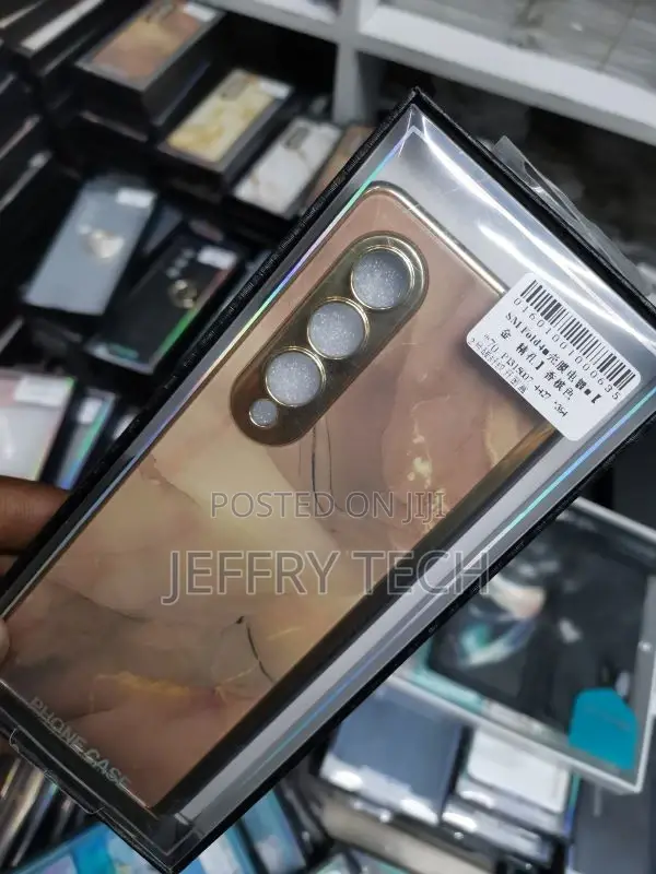 Marble Gold Design Case With Screen Protector for Z Fold4