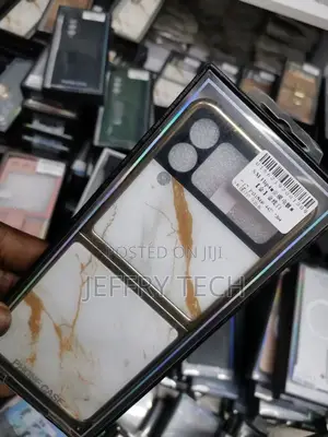 Marble Glass Case for Samsung Galaxy Z Flip4 Gold White