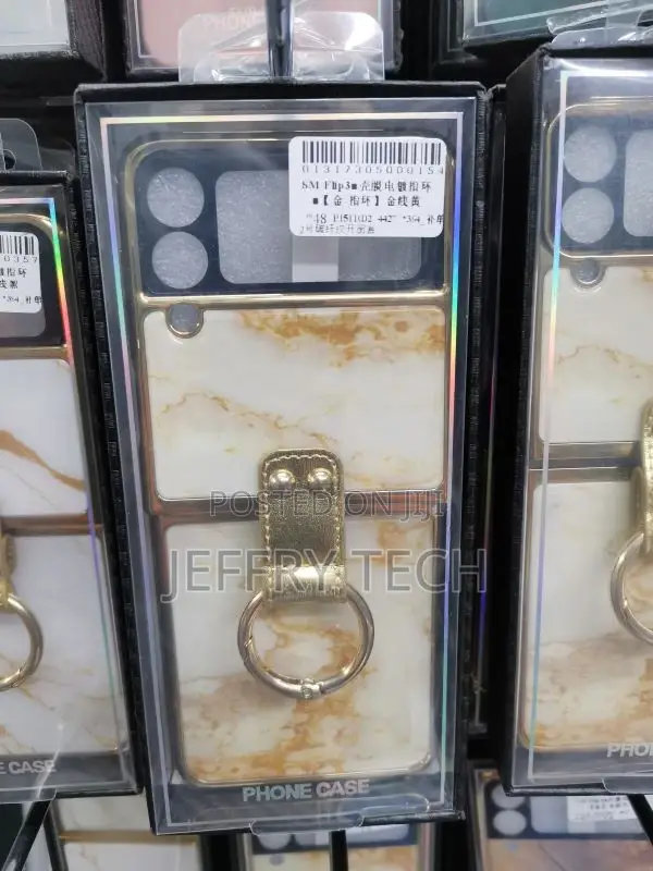 Marble With Ring Case for Samsung Galaxy Z Flip3 - White