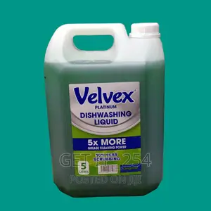 389186 Velvex Platinum Dishwashing Liquid 5ltrs