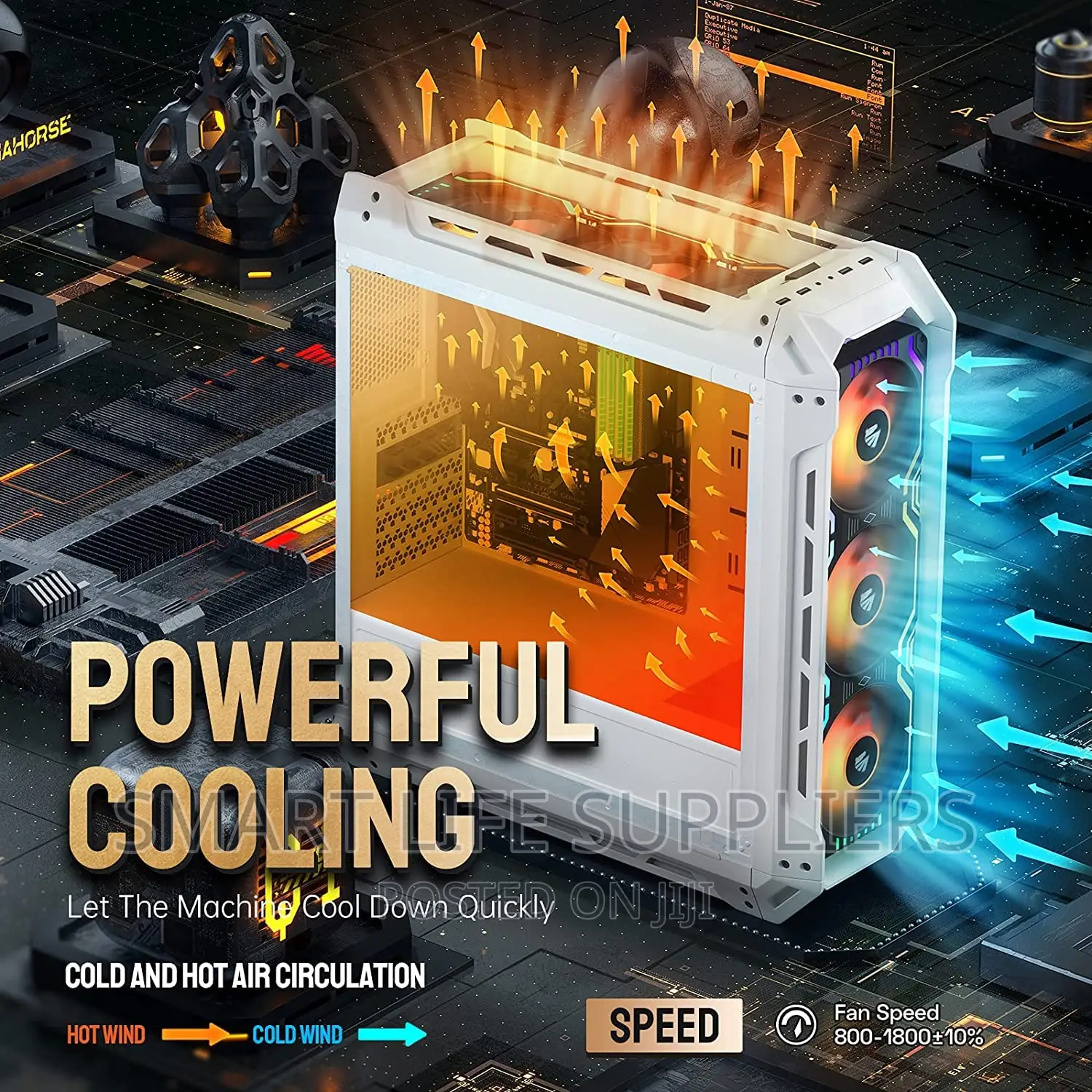 Asiahorse Matrix ARGB 56 ARGB LEDS 360mm PWM PC Case Fans