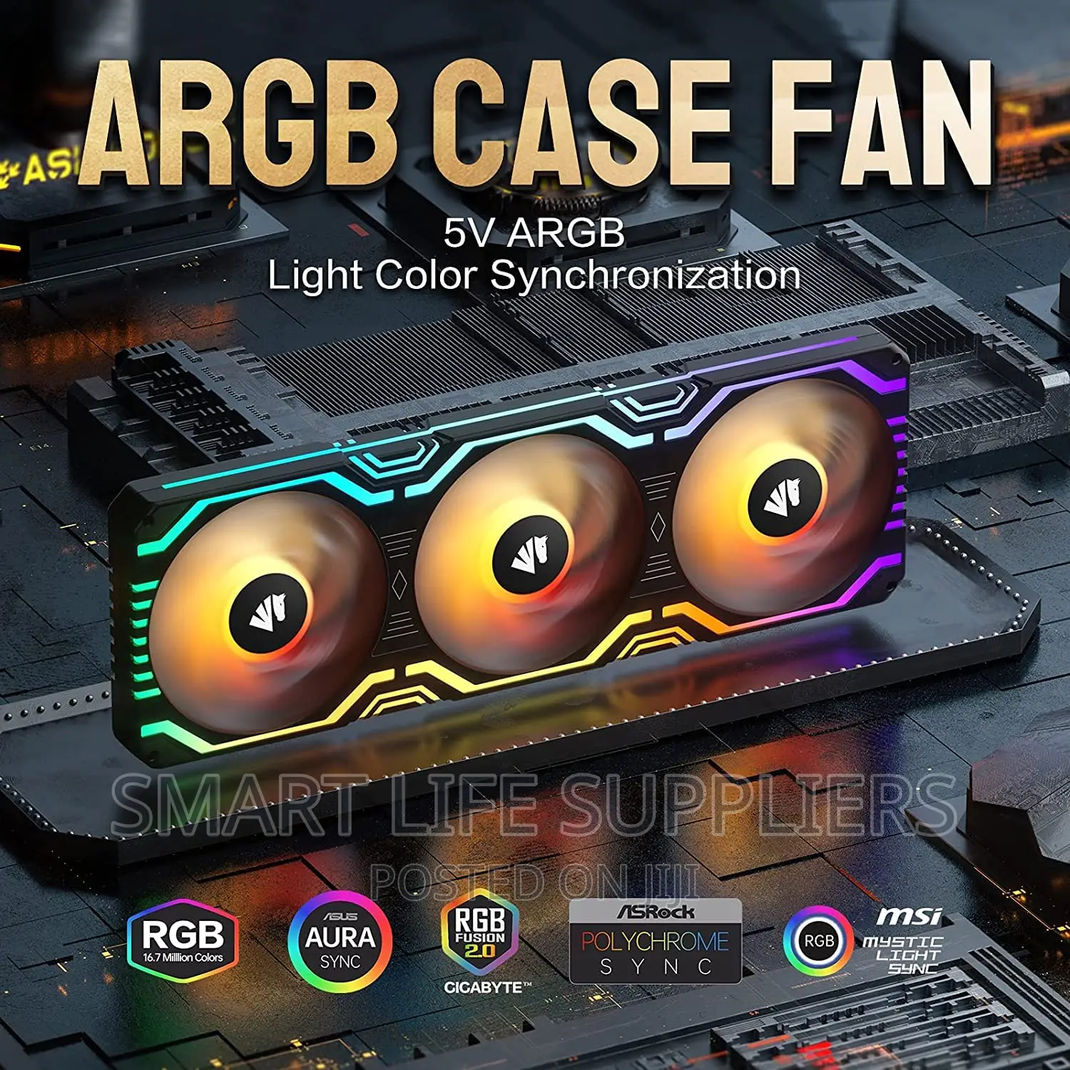 Asiahorse Matrix ARGB 56 ARGB LEDS 360mm PWM PC Case Fans