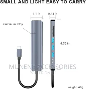 7in1 USB C Hub to HDMI Compatible Type C Adapter OTG