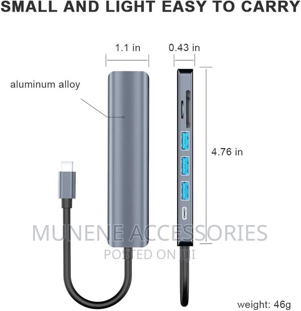 7in1 USB C Hub to HDMI Compatible Type C Adapter OTG - thumbnail 2