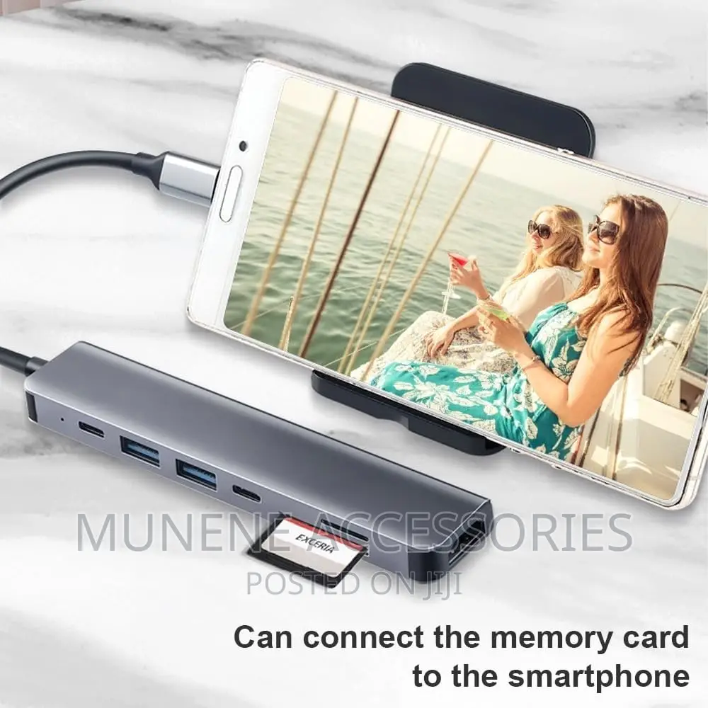 7in1 USB C Hub to HDMI Compatible Type C Adapter OTG