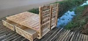 Pallet Bed- 4*6 Blazed Pallet Bed With Drawers.(HV5,0)