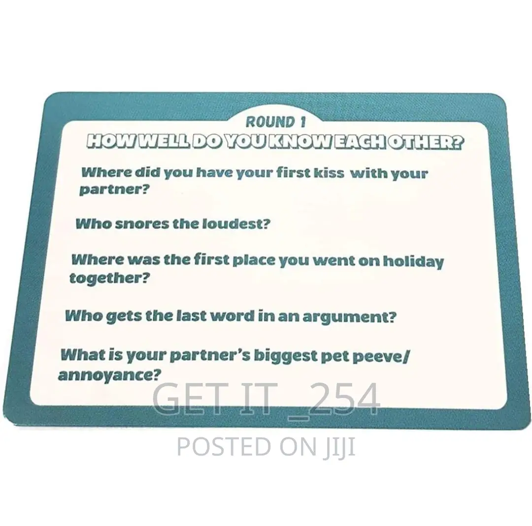 Couples Quiz Card