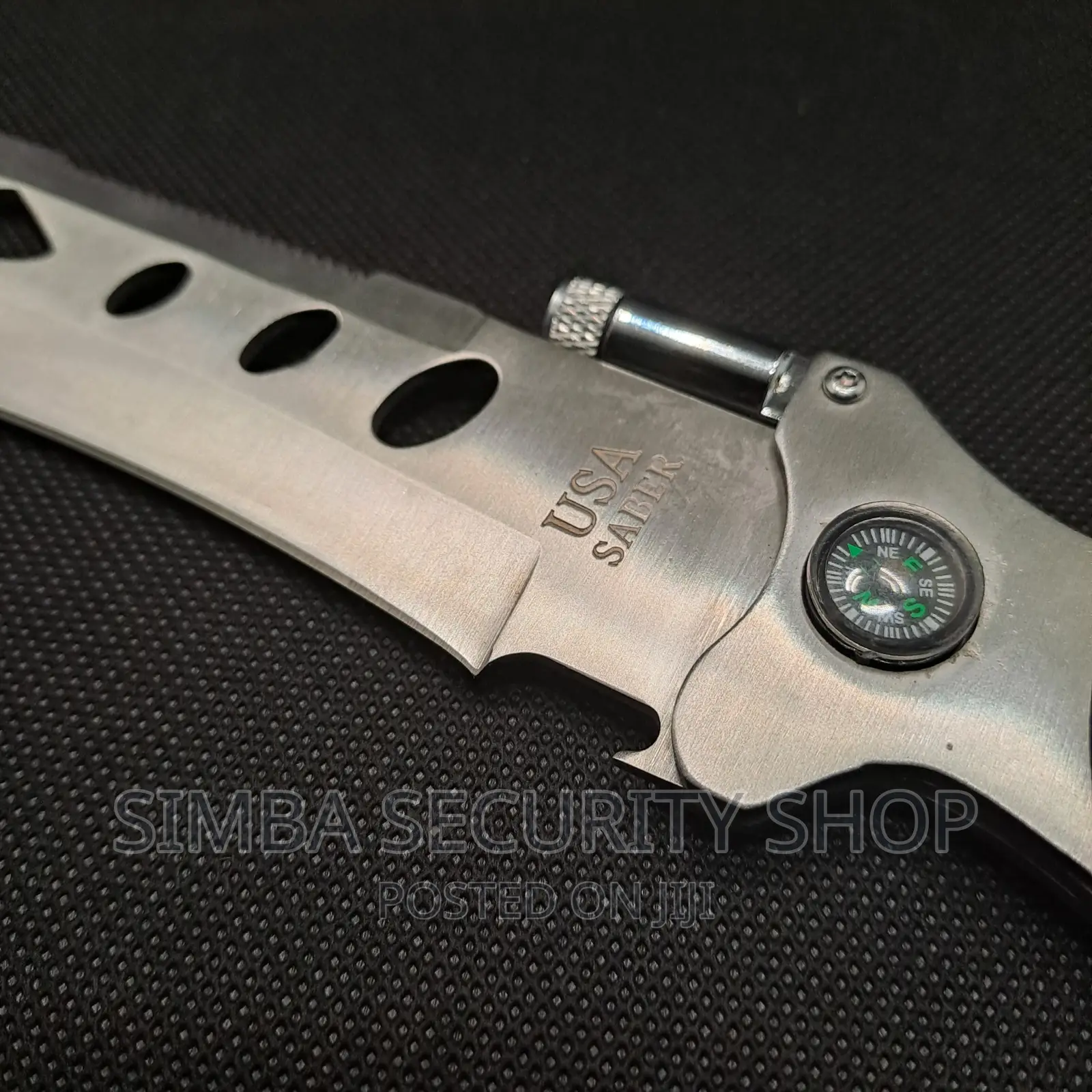 5 In 1 Fixed Blade Knife Compass Torch Bottle Opener Saw