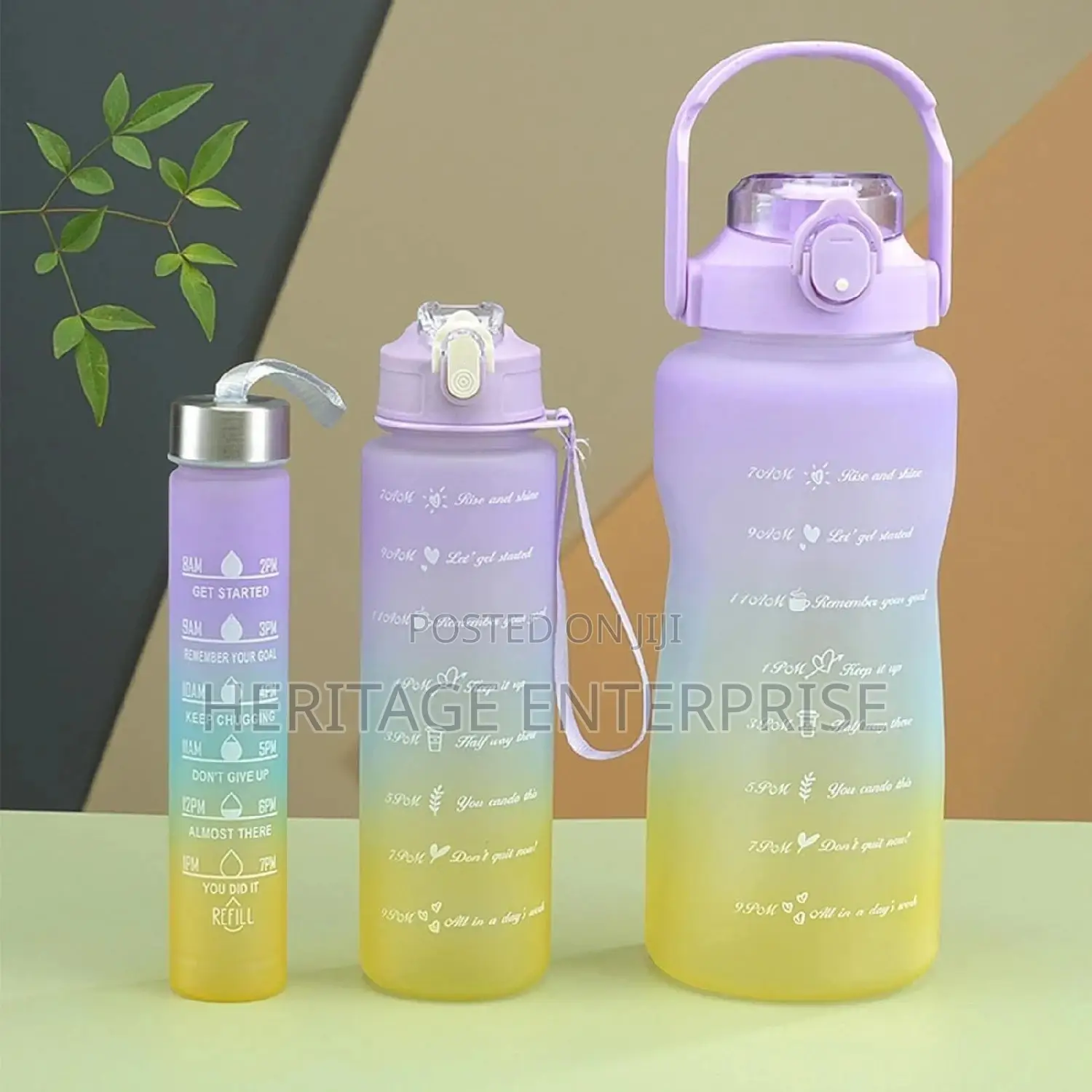 Water Bottle,3 in 1 Motivational Bottles