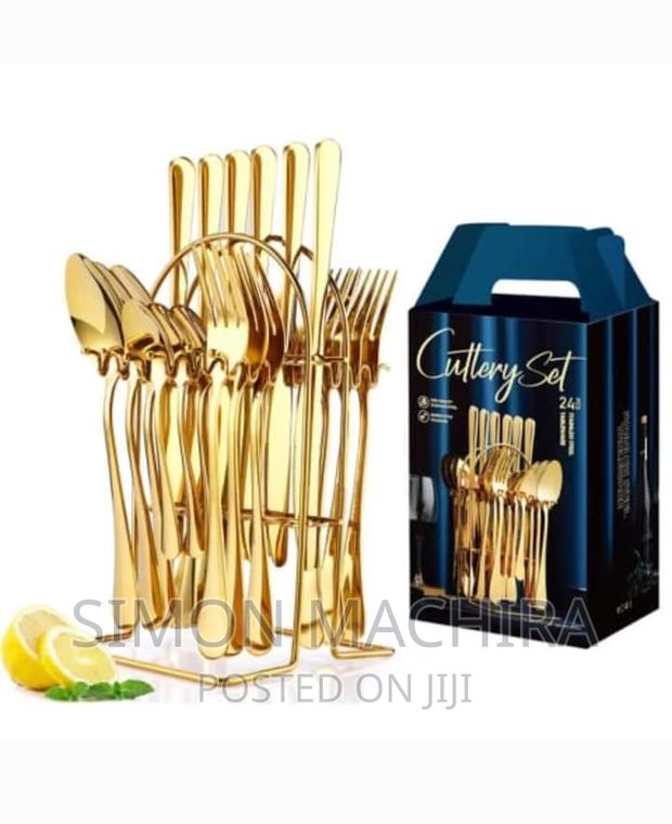 24pcs Gold Cutlery Spoon - main view