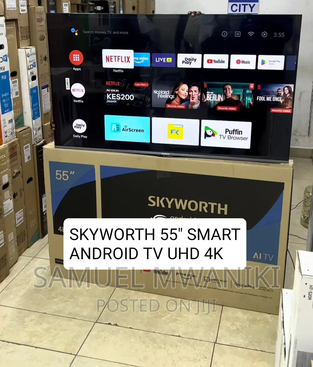 Skyworth 55” Frameless Uhd Android Tv Netflix Youtube