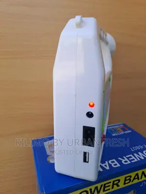 Solar Power Bank With Lamp Bulb.