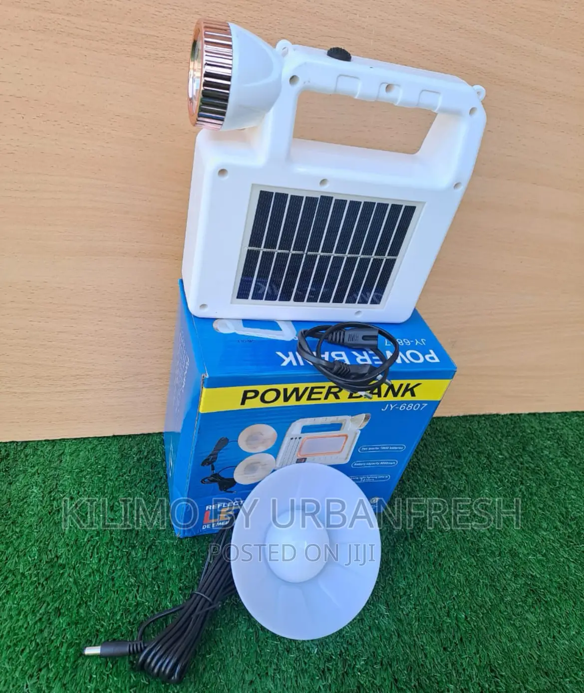 Solar Power Bank With Lamp Bulb.
