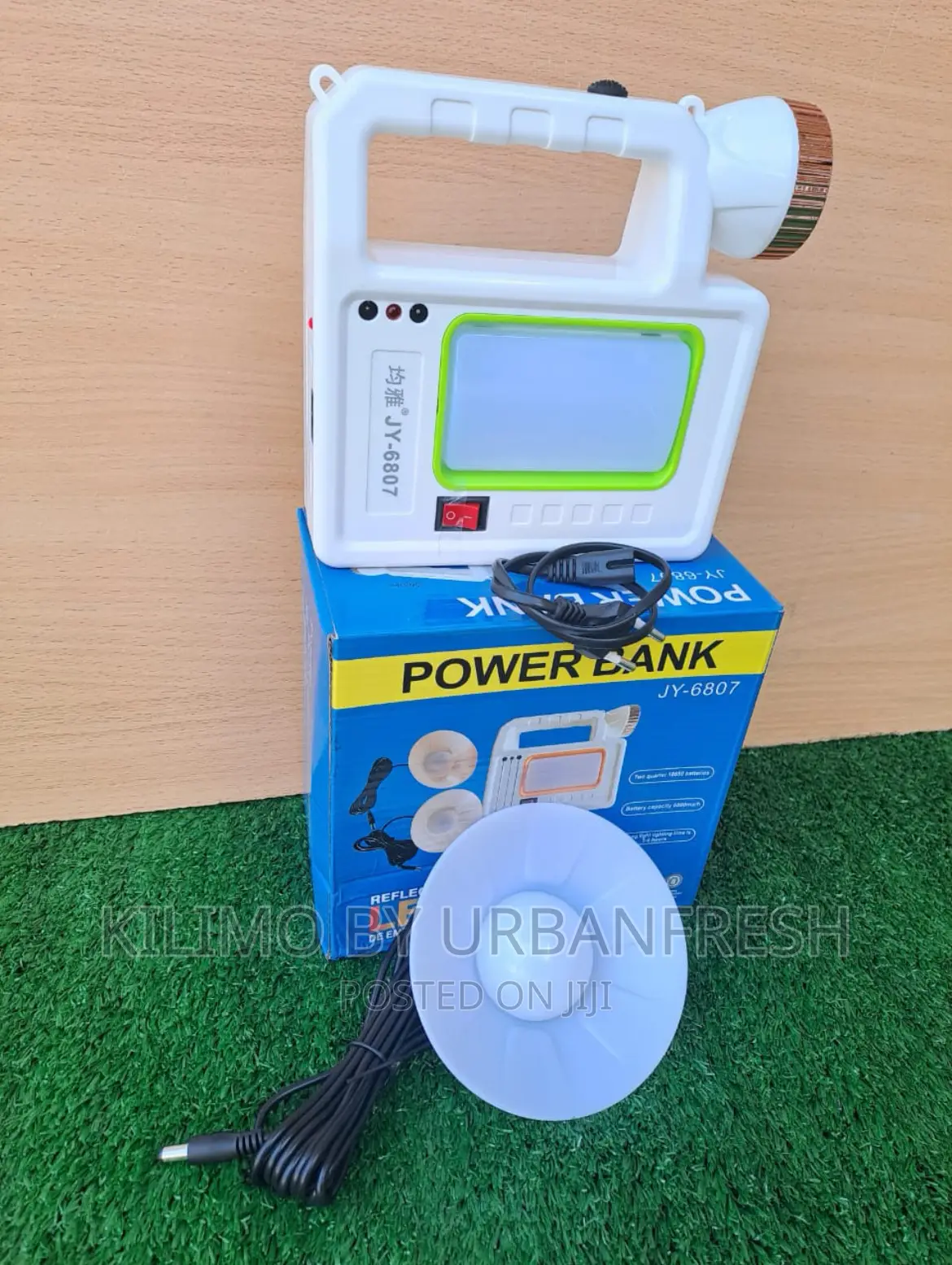Solar Power Bank With Lamp Bulb.
