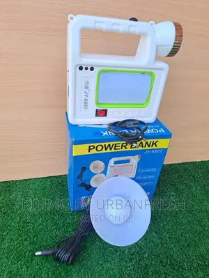 Solar Power Bank With Lamp Bulb.