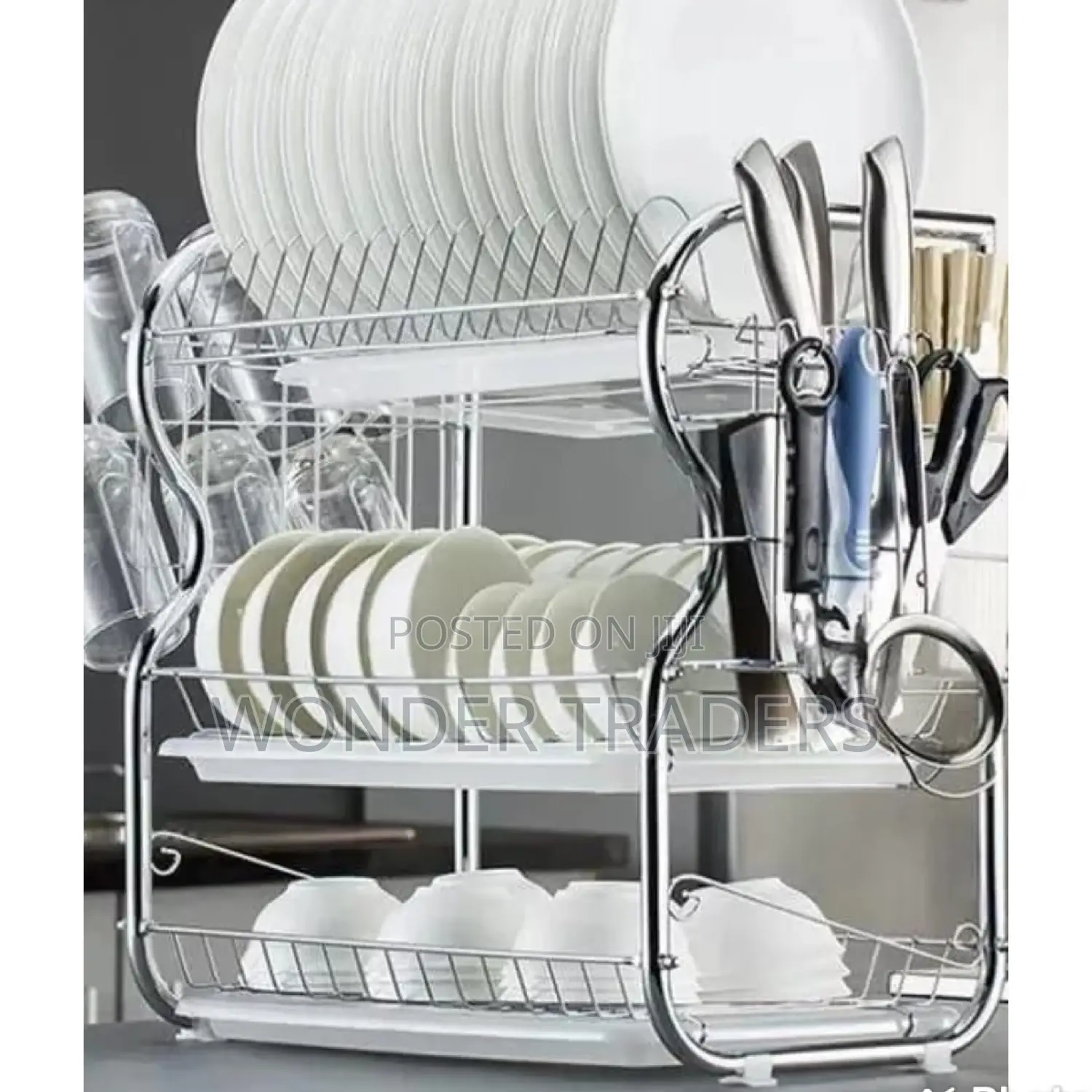 Dish Rack 3 Layer Kitchen Utensils Shelf Rack Drain"