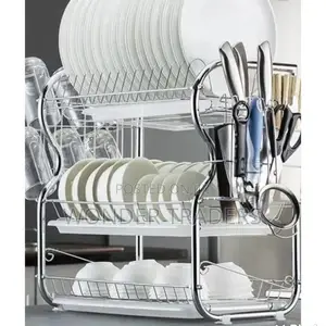 Dish Rack 3 Layer Kitchen Utensils Shelf Rack Drain"