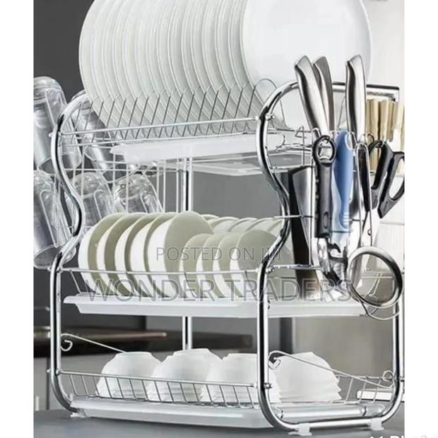 Dish Rack 3 Layer Kitchen Utensils Shelf Rack Drain" - main view