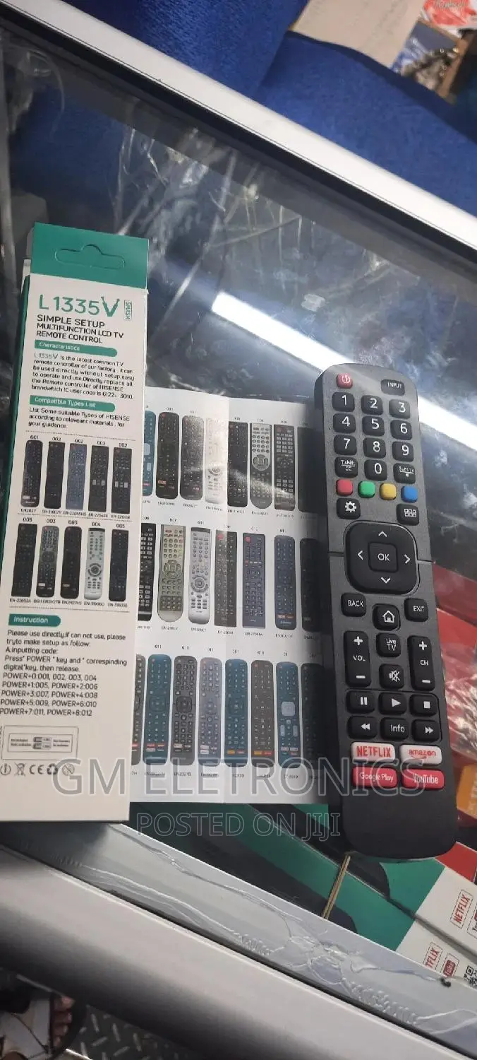 Hisense L 1335V Universal Smart TV Remote.