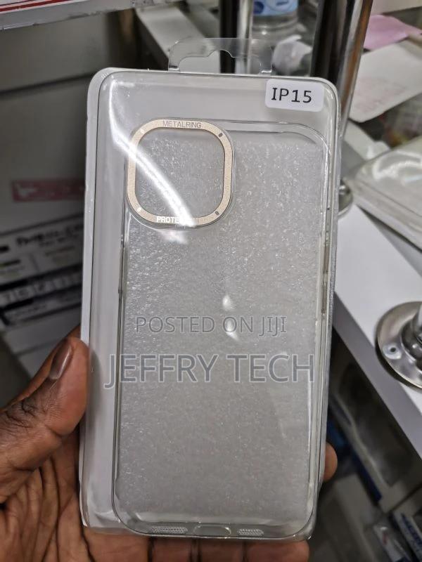 Metal Camera Frame Crystal Clear Phone Cover for iPhone 15 - main view