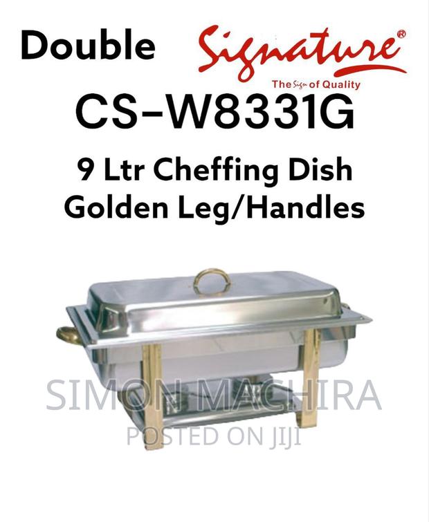 9 LTR Cheffing Dish With Golden Leg/Handles