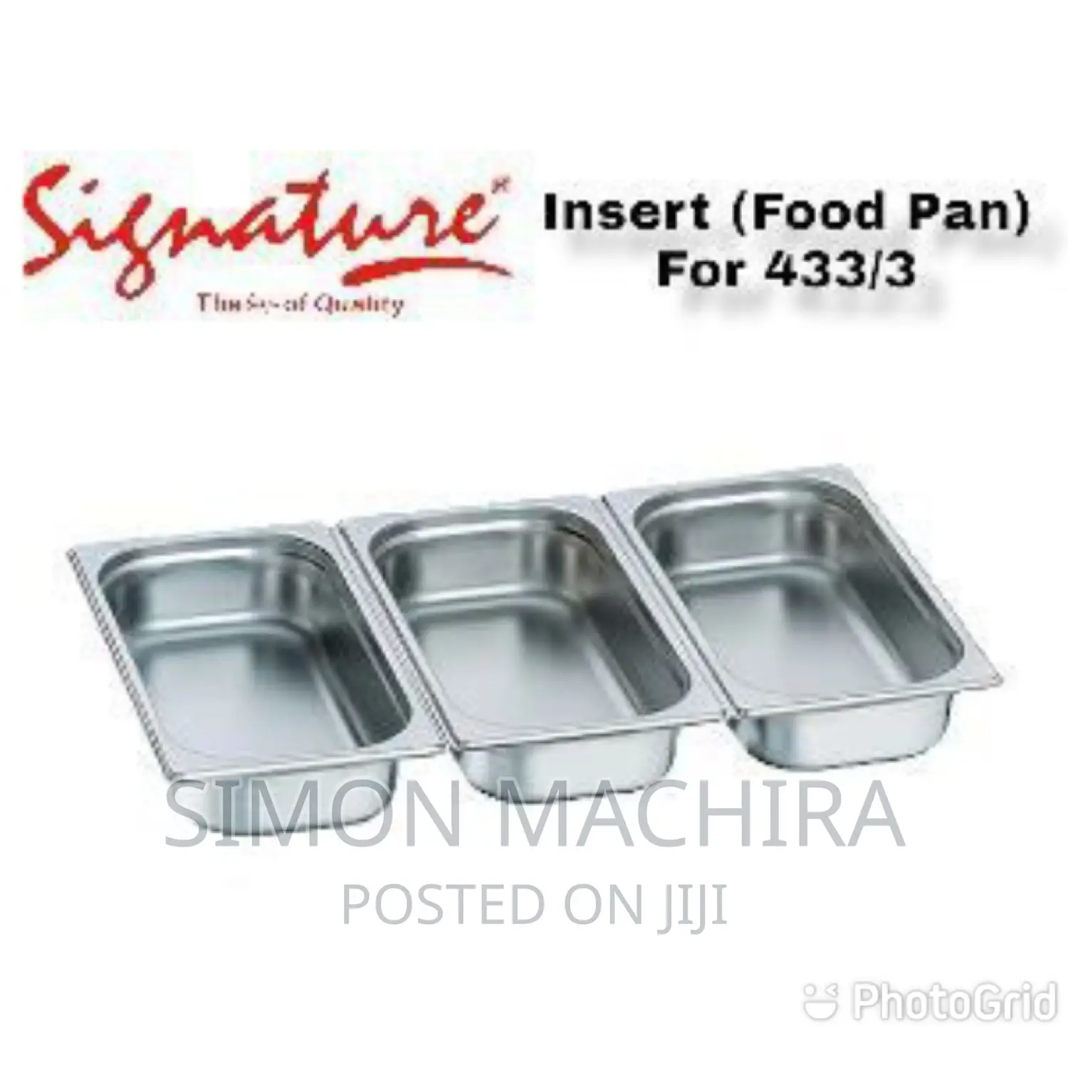 Food Insert/ Food Pans for Cheffing Dishes