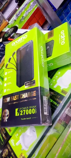 New Oraimo 27000 Mah Power Bank.With Attached Cables